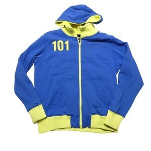 Bethesda Hoodie Sweatshirt Mens Large Blue Vault 101 Full Zip Fleece Lined